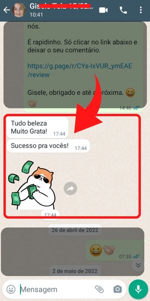 Elogio de cliente