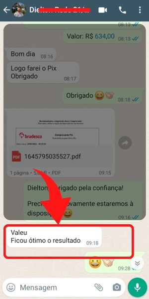 Elogio de cliente